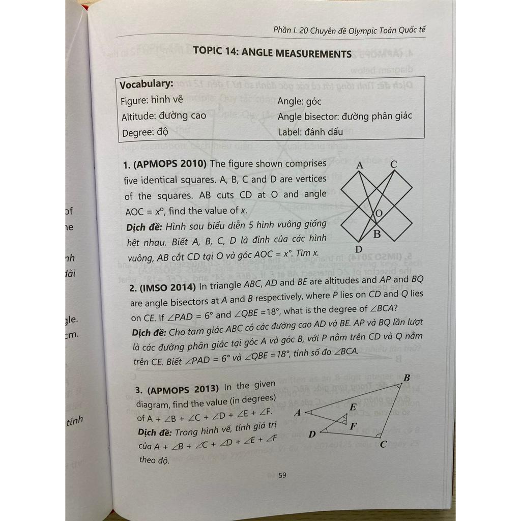Sách - 20 chuyên đề Olympic toán quốc tế dành cho học sinh 10-15 tuổi (song ngữ Anh-Việt)