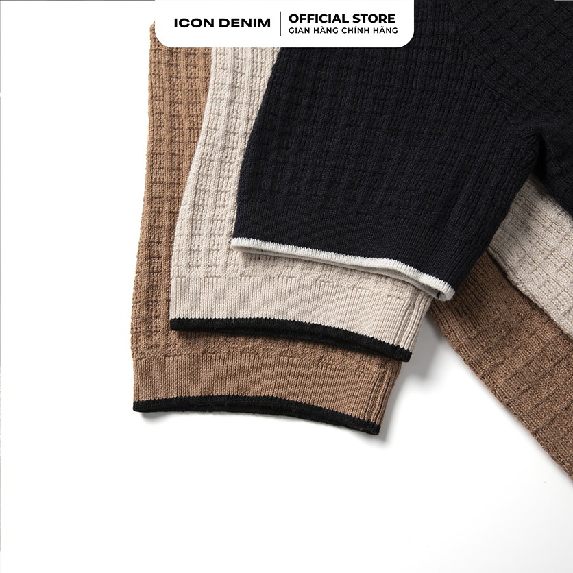 Áo Polo Nam ICON DENIM Chất Len Dáng Slim-fit Cổ Chữ V Phối Viền | BigBuy360 - bigbuy360.vn