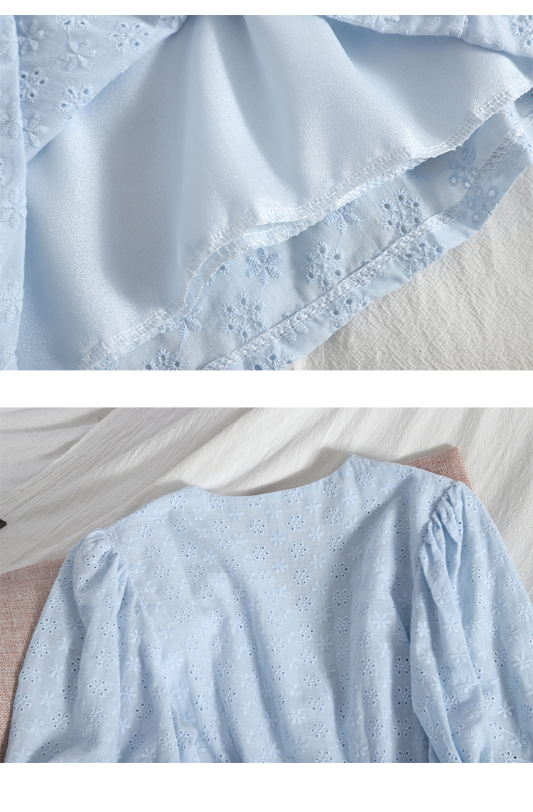 Đầm Nữ Tay Ngắn Cổ Chữ V Phối Ren Phong Cách Hàn Quốc Mới | BigBuy360 - bigbuy360.vn