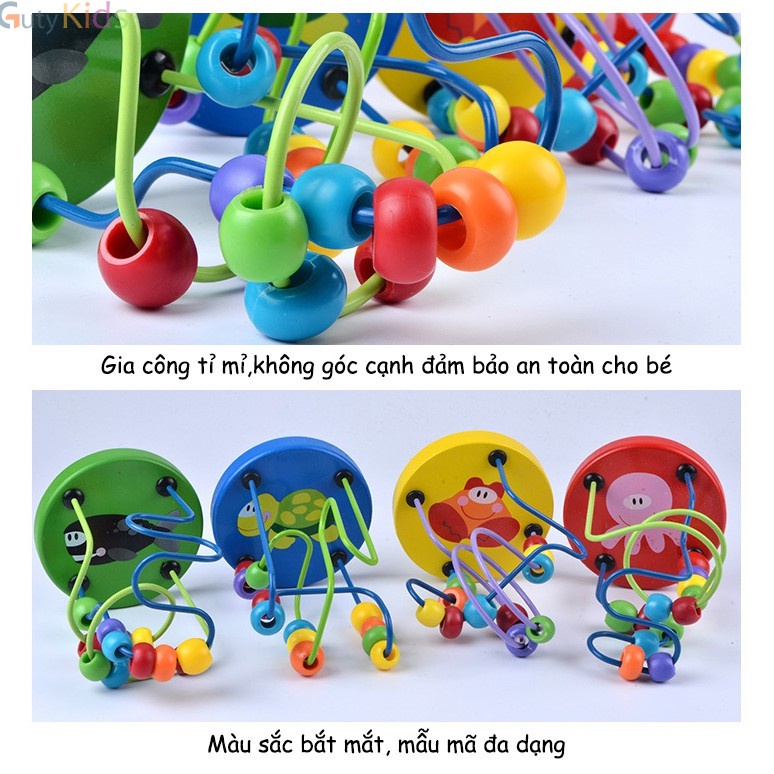 Bộ Đồ Chơi Luồn Hạt Bằng Gỗ - Đồ Chơi Gỗ Thông Minh & Giáo Dục Cho Bé Phát Triển