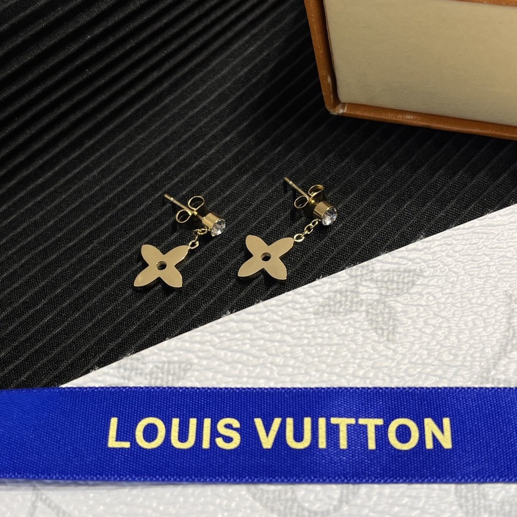 LOUIS VUITTON Bông Tai LV Bằng Thép Titan Thời Trang Cho Nữ