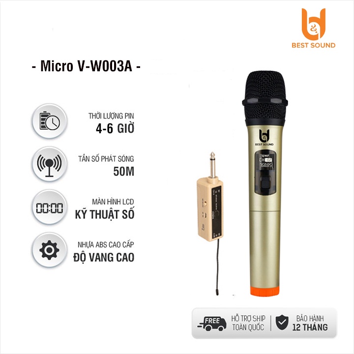 Bộ Micro Không Dây SV-316 | MV01 | W003 | W003A Cao Cấp Hát Karaoke Cực Hay Dùng Cho Loa Kéo, Amply, Tần Số UHF