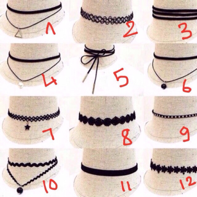 Bộ vòng cổ choker tattoo 12 chiếc thời trang