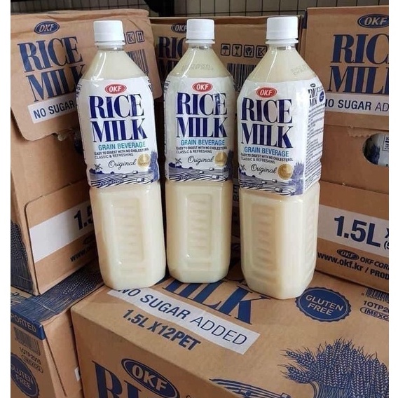 Nước gạo không đường RICE MILK OKF Hàn Quốc 500ml-1,5lít