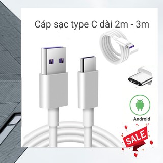 Cáp sạc type C dài 2m 3m sạc được nhiều dòng máy