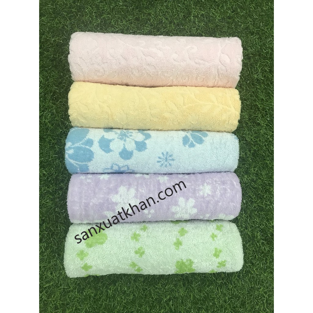 Bộ 5 khăn tắm mỏng giá rẻ cotton cao cấp xuất Nhật mềm thấm nước tốt nhanh khô không sổ lông phai màu thích hợp cho bé