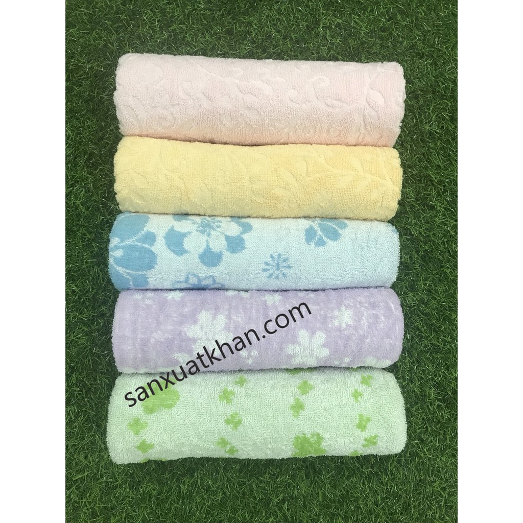Bộ 5 khăn tắm mỏng giá rẻ cotton cao cấp xuất Nhật mềm thấm nước tốt nhanh khô không sổ lông phai màu thích hợp cho bé