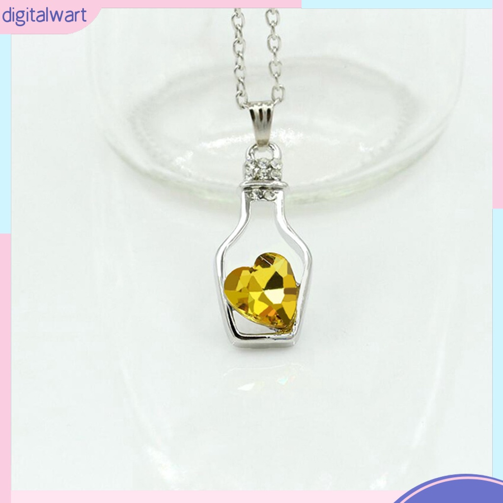 Dây chuyền hợp kim mặt hình trái tim đính đá nhiều màu sắc cá tính cho nữ