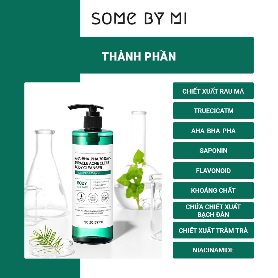 Sữa Tắm Làm Giảm Mụn SOME BY MI AHA-BHA-PHA 30 Days Miracle Acne Clear Body Cleanser 400g