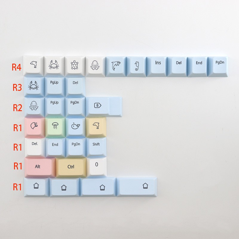 Bộ 136 Phím Rời PBT Cho Bàn Phím Cơ Cherry MX gh60 xd64 xd84 xd96 87
