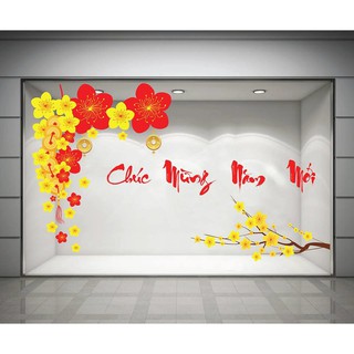 Decal trang trí Tết Lala Xuân May Mắn cao cấp dán được trên tường và cửa kính có sẵn keo dễ dàng tháo dán