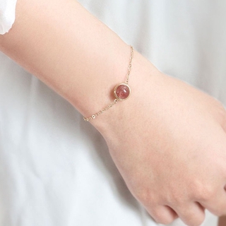 Vòng tay đính đá thạch anh tím hồng