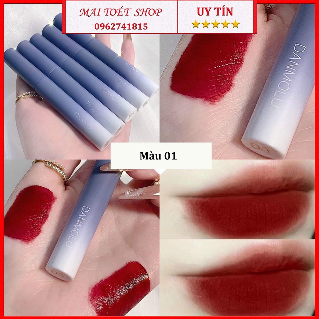 Set 5 son kem lì DANMOLU mềm mịn môi, son nội địa trung