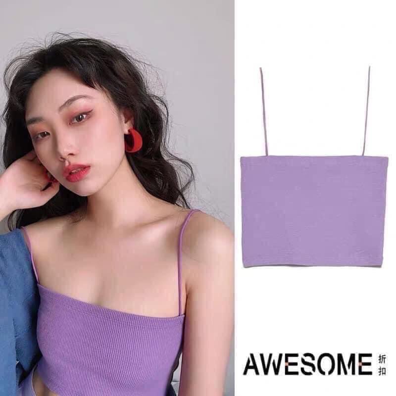 [Freeship đơn từ 0đ]  Áo 2 dây sợi bún thun đẹp 100% cotton - Freesize