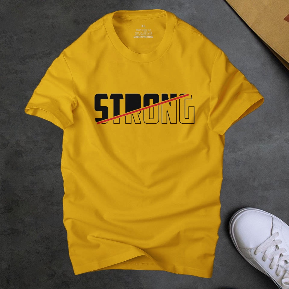 Áo phông nam Strong cá tinh , chất vải cotton 65/35 co giãn 4 chiều thoáng mát , thoải mái  vận động | ur sport
