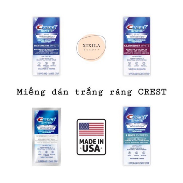 G87 BGF [CHÍNH HÃNG] Miếng dán trắng răng CREST Professional Effects/ Supreme Flexfit/ Glamorous Whi