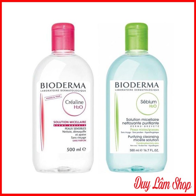 Nước tẩy trang Bioderma Crealine, Sensibio H2O 500 ml