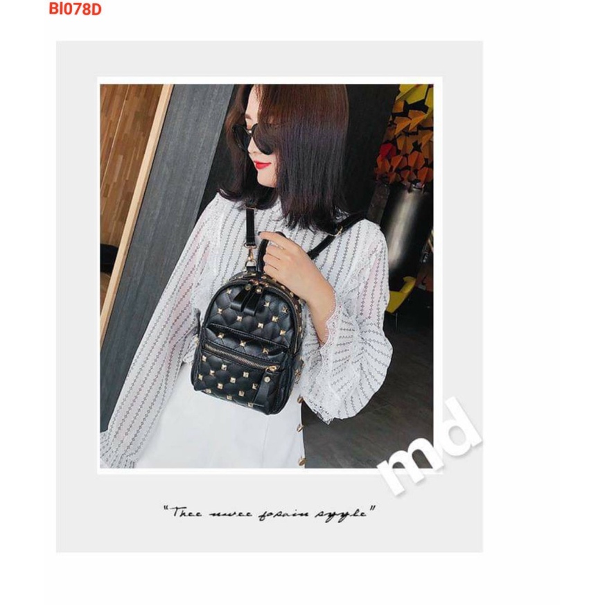 Balo tán đinh mini  -Balo đinh mini balo dinh đen balo thời trang nữ