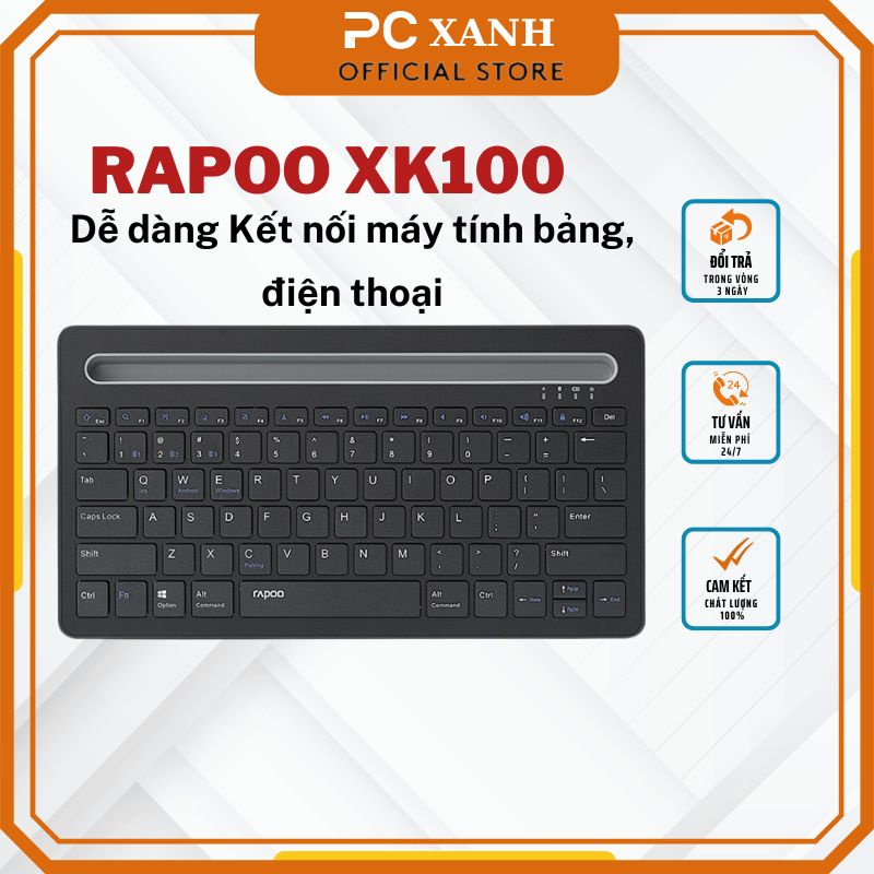 Bàn phím không dây Bluetooth đa chế độ kết nối Rapoo XK100 - Cam kết Bảo hành đổi mới 2 năm