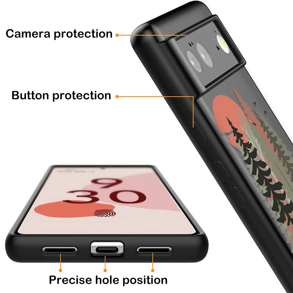 Ốp điện thoại mềm siêu mỏng màu đen in họa tiết hoạt hình cho Google Pixel 6 Pro 5A 5G 3XL 3a XL 4A