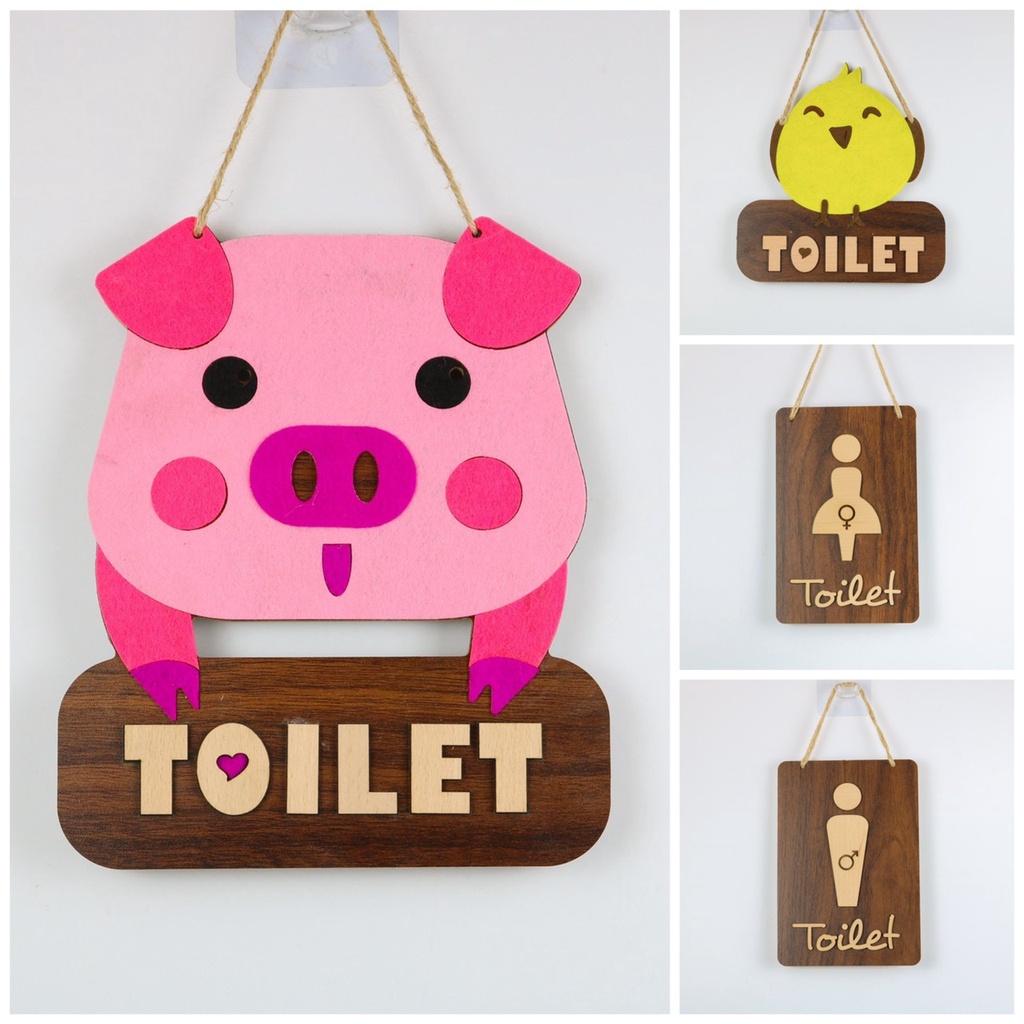 Bảng gỗ TOILET - WC