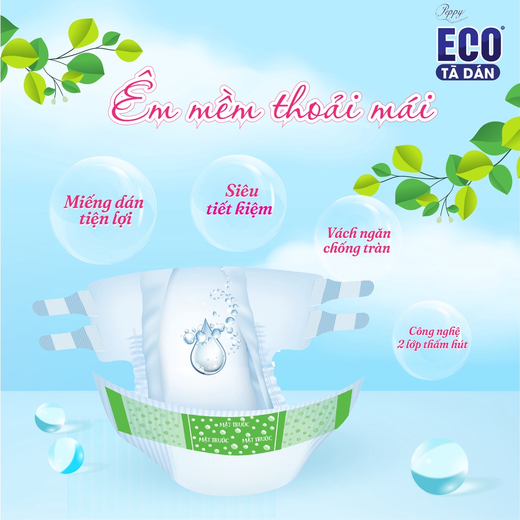 Bộ 3 gói Tã dán người lớn Peppy ECO siêu thấm size ML10 miếng/gói