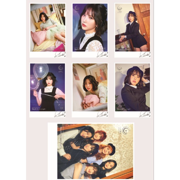 Lomo Card GFriend concept photos Time for the Moon Night Full version Có chữ ký