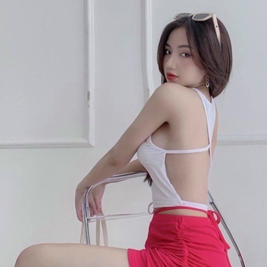 Áo croptop, áo yếm tam giác sau hở lưng có mút ngực sexy dễ phối đồ - Tuệ Nhiên