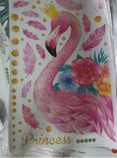 Decal dán tường hồng hạc queen