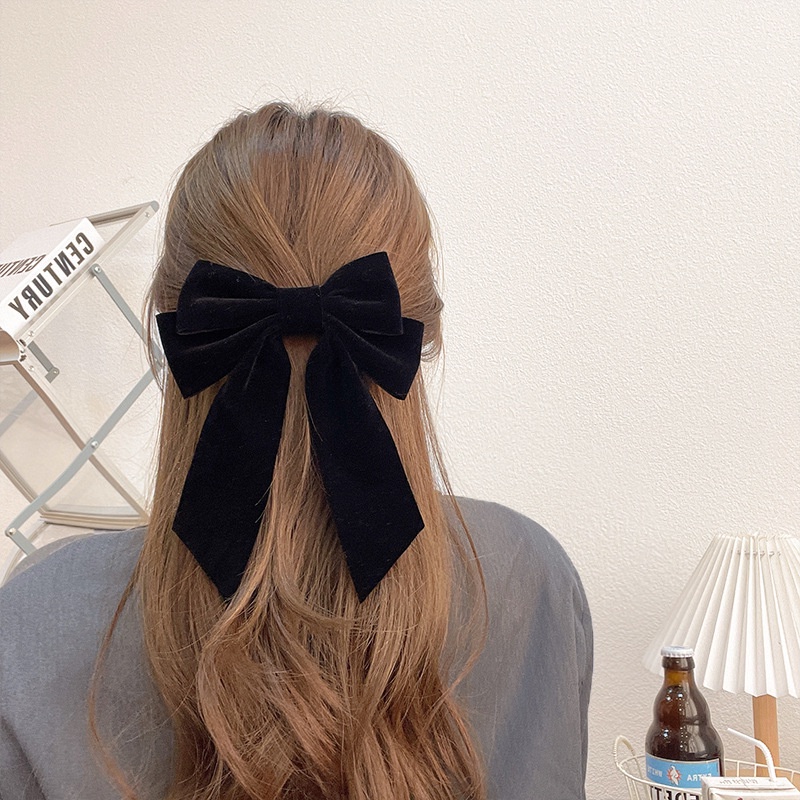 Kẹp Tóc Nơ Ruy Băng Phối Ren Thời Trang Cho Nữ