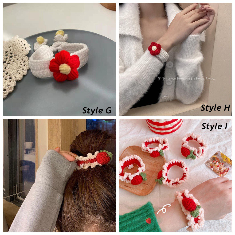 Vòng tay đan len hình chú thỏ/ ếch/ cà rốt đáng yêu sáng tạo cho bé