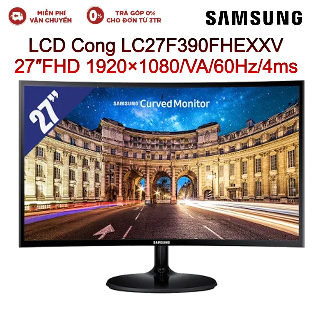 Màn hình máy tính LCD SAMSUNG Cong LC27F390FHEXXV 27″FHD 1920×1080/VA/60Hz/4ms (Đen)