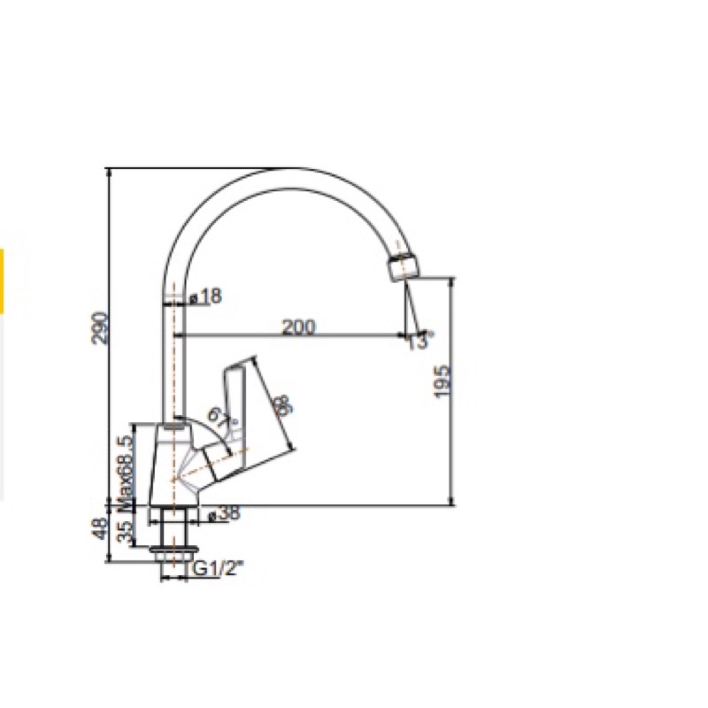 Vòi Bếp , Vòi Rửa Chén Bát Lạnh Gắn Chậu , Gắn Tường American Standar WF-T606, WF-T607