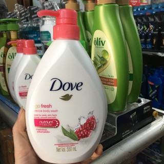 Sữa Tắm Dưỡng Ẩm Dove GoFresh Revive Body Wash 550ml - Hương Lựu Và Cỏ Roi Chanh