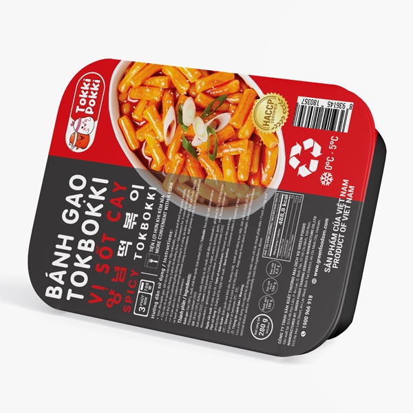 Bánh Gạo Tokbokki Vị Sốt Cay Và Sốt Ăn Liền Dạng Khay Green Foods 280g