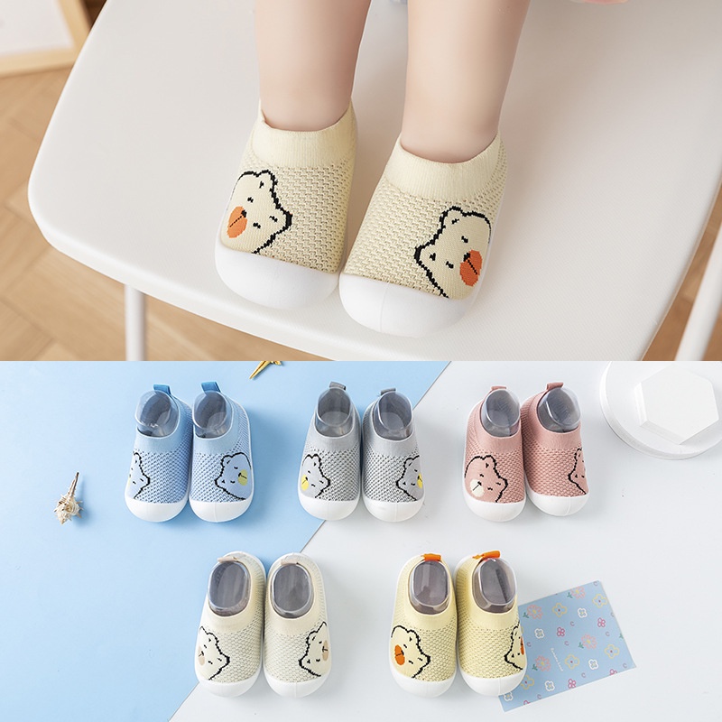 Giày thể thao dệt kim phối lưới thoáng khí mang không trượt thời trang cho bé 6 tháng đến 3 tuổi