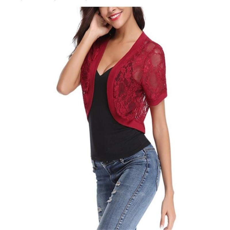 Áo Khoác Cardigan Ren Hoa Ngắn Tay Cho Nữ | BigBuy360 - bigbuy360.vn