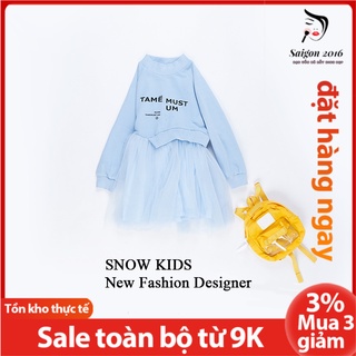 Đầm lưới phối áo nỉ bé gái công chúa cá tính