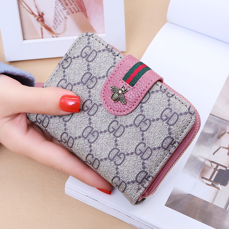 Ví Ngắn Nữ Cầm Tay Cao Cấp V385 Đính Con Ong Nhiều Ngăn Siêu Hot Cực Đẹp - Hazo