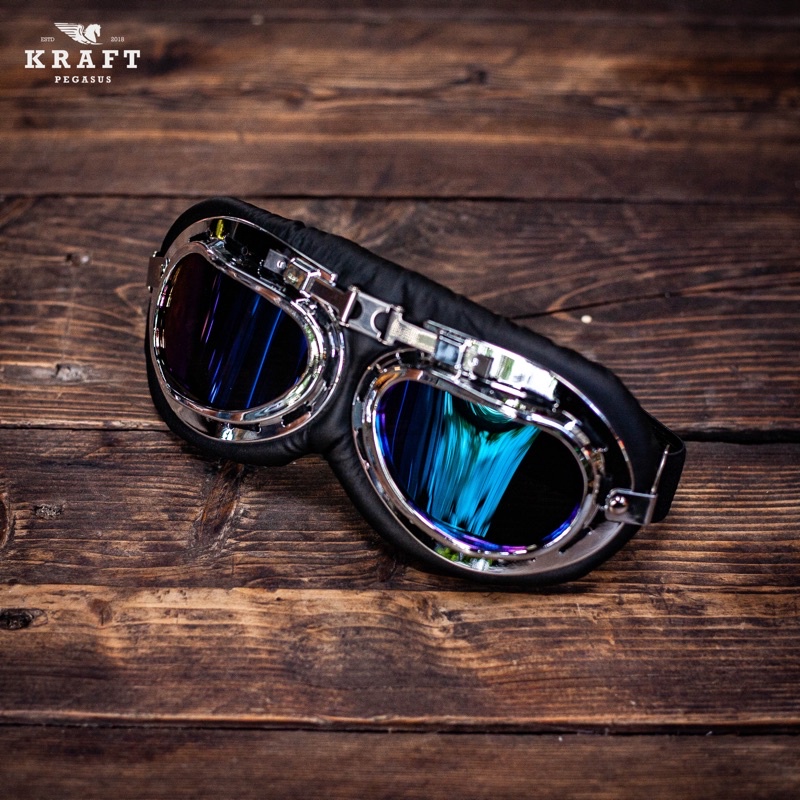 Kính phi công cho nón bảo hiểm - Gọng inox - Phong cách cổ điển