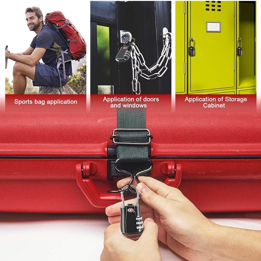 LONTIME Ổ Khóa Hành Lý 3 Chữ Số TSA Bằng Hợp Kim Kẽm