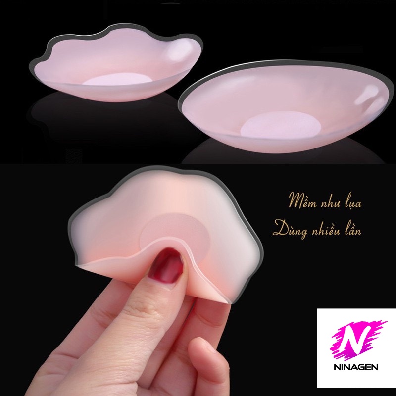 Miếng dán ngực ti silicon, dán ngực Hộp 5 cặp siêu dính sử dụng nhiều lần, siêu rẻ, bền. Ninagen.xstore