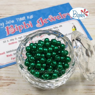 Nhựa giả ngọc trai 4mm màu xanh lá đậm