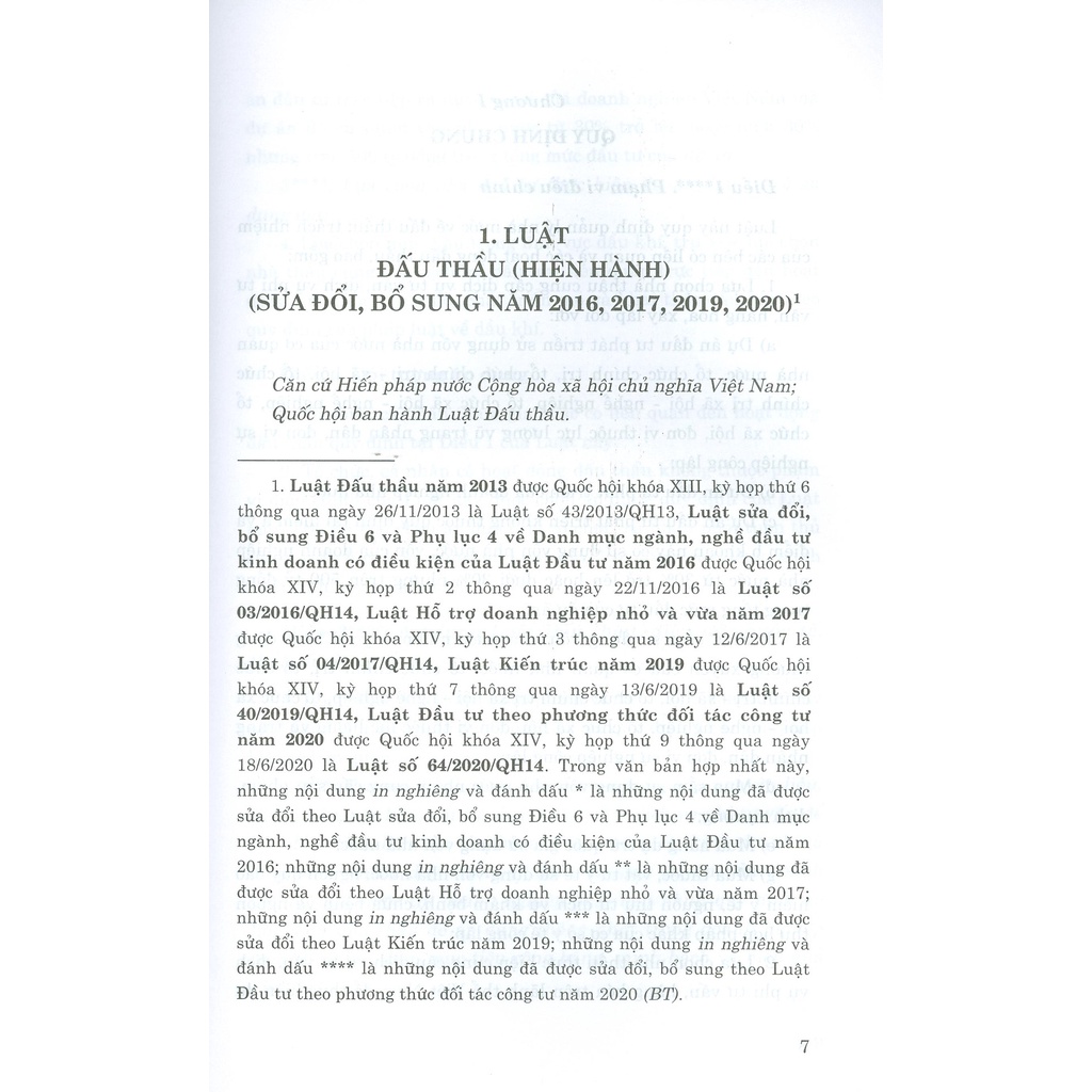 Sách - Luật đấu thầu (hiện hành) (sửa đổi, bổ sung năm 2016, 2017, 2019, 2020) và các văn bản hướng dẫn thi hành