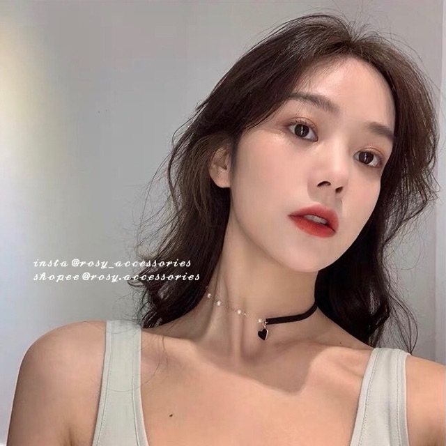 ROSY - CHOKER TRÁI TIM MIX NGỌC TRAI GIẢ
