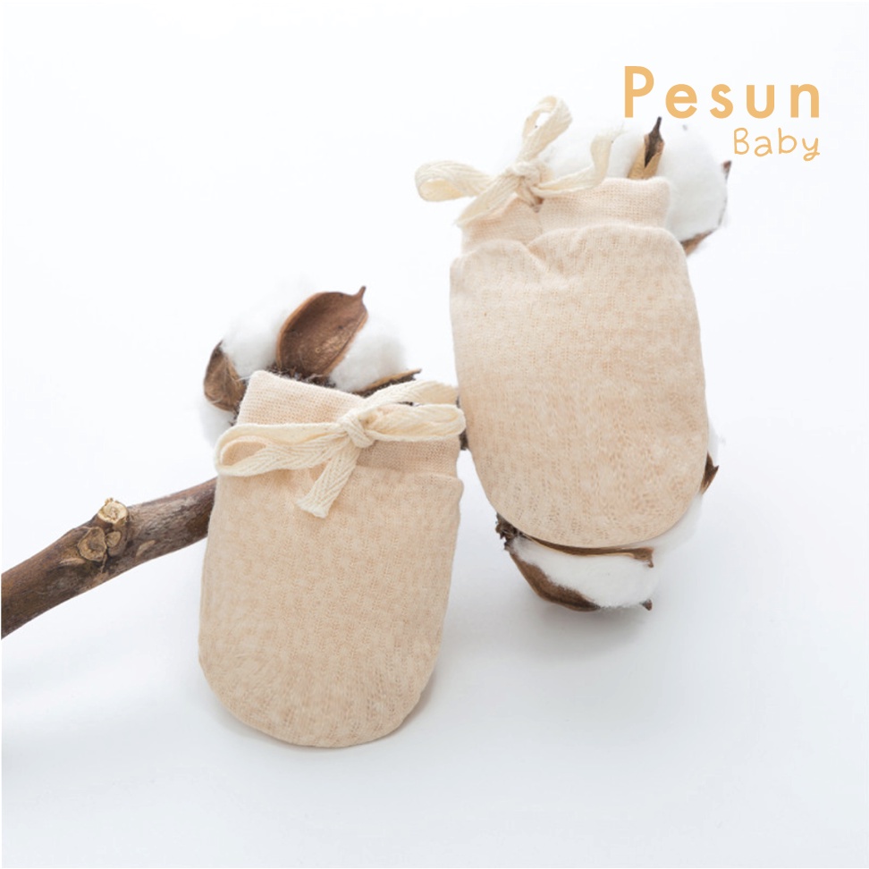 Bao Tay Dây Rút Cho Bé 100% cotton Hữu Cơ Tự Nhiên