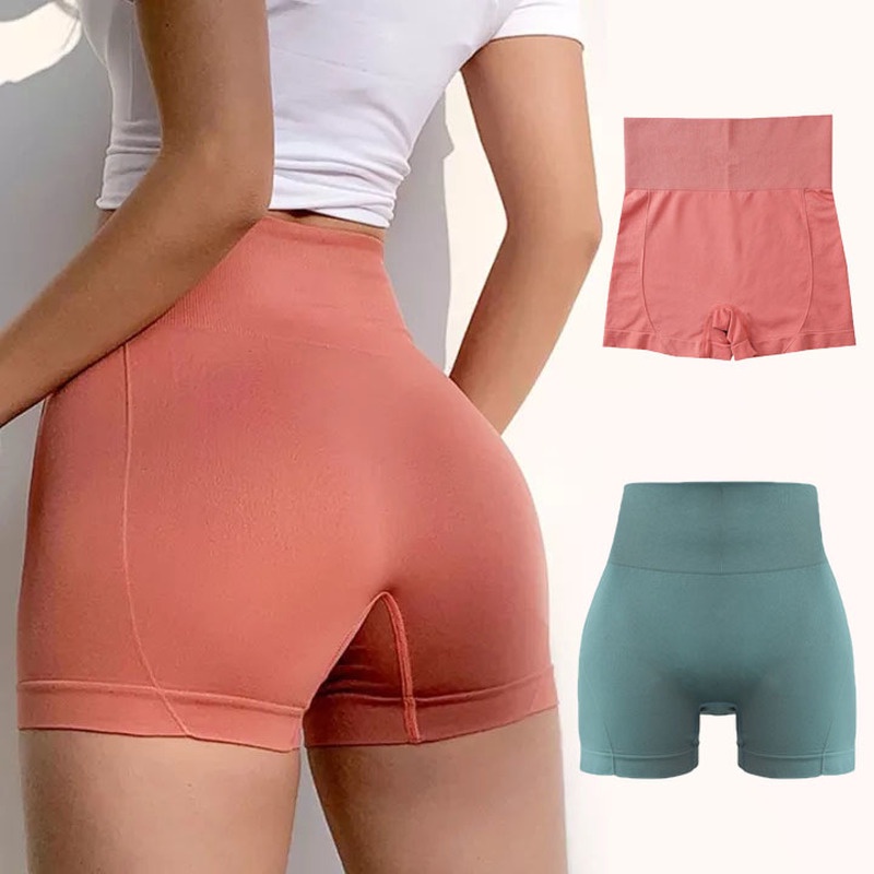 Quần Short Thể Thao Vải Cotton Mềm Mại Lưng Cao Co Giãn Thoáng Khí Dành Cho Nữ