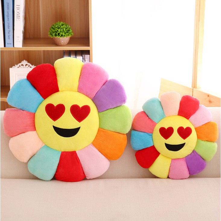Gối Tựa Lưng hình Hoa Mặt Trời 36cm 7 Màu, Gối hình bông hoa