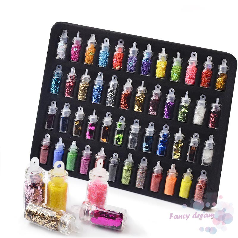 Set 48 lọ đựng bột phủ màu móng tay