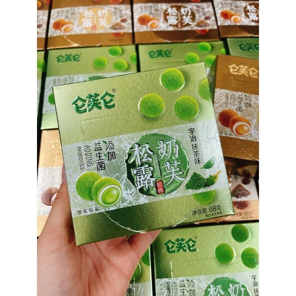Kẹo trà sữa trân châu mix vị vị dừa/ socola / matcha Hongkong hộp giấy 68g vị ngon béo ngậy nức lòng